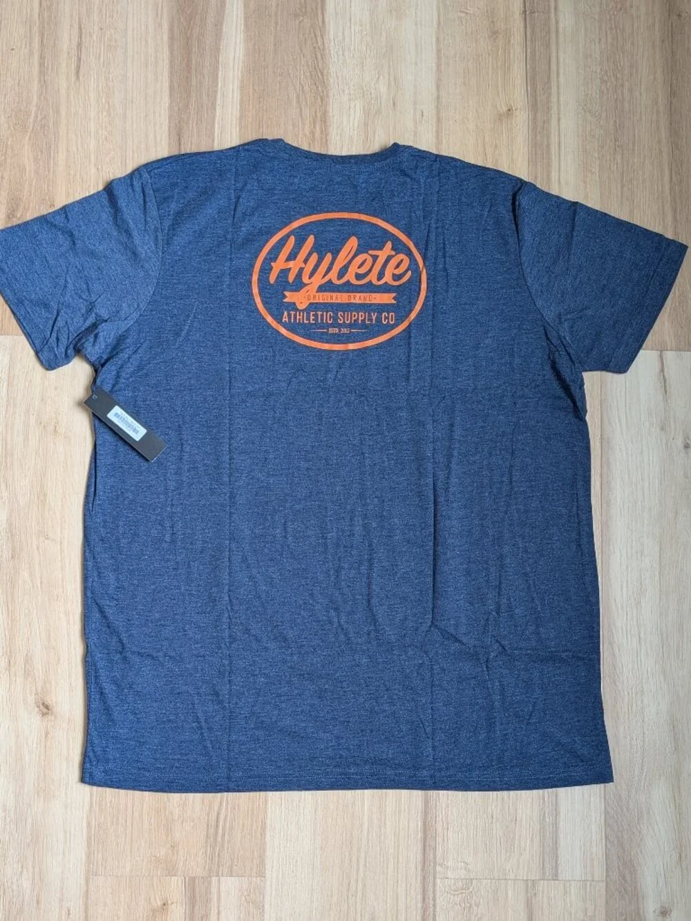 NWT Hylete Men's Crewneck Logo T Shirt XL Tri Blend Vintage Navy Orange Athletic - Picture 3 of 6